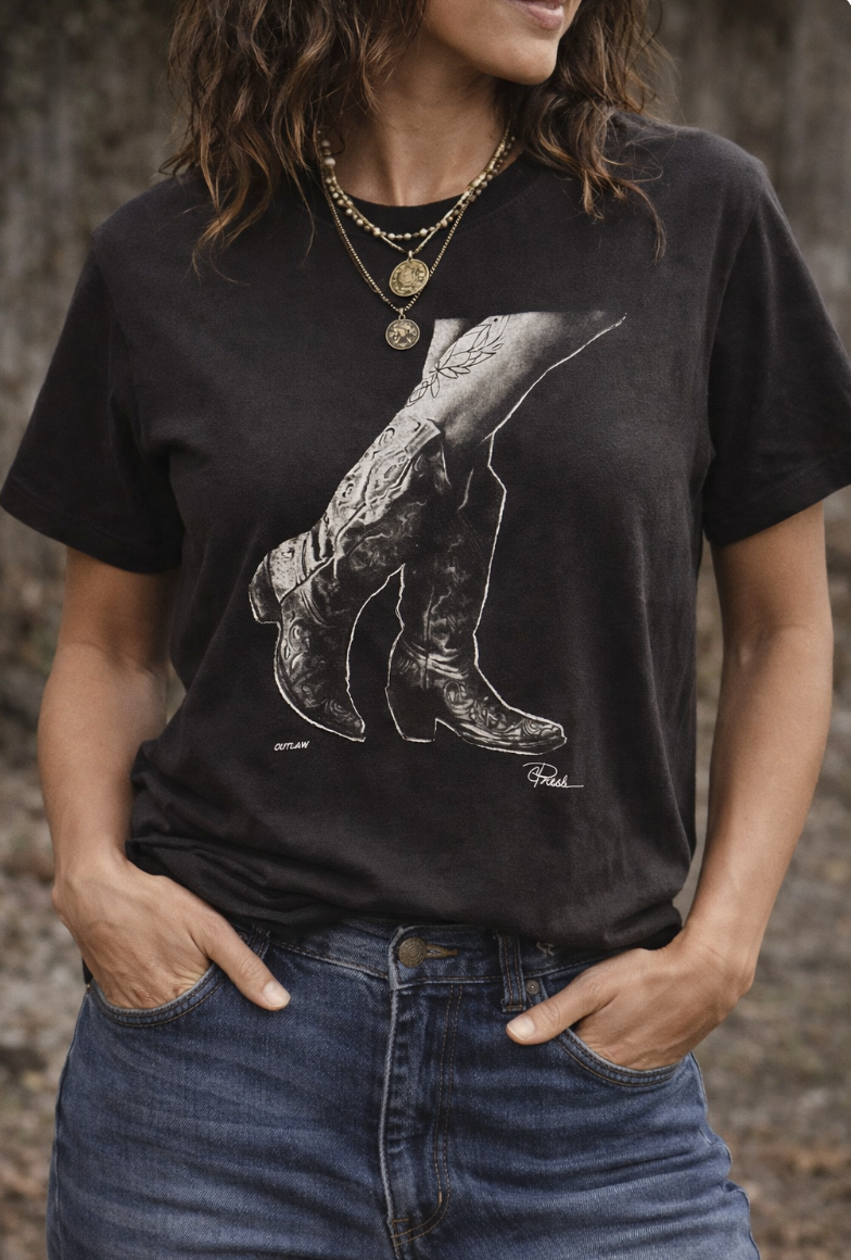 CPress Outlaw Mushie Tee Black