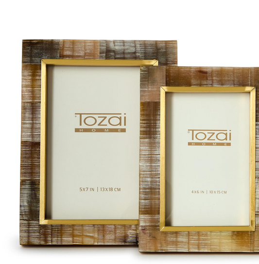 Chiseled Horn and Bone Photo Frames