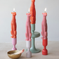 Unscented Coral Leopard Taper Candles