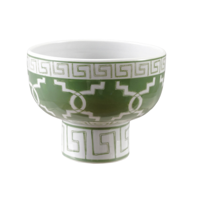 Hand Painted Geometric Footed Bowl
