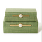 Monaco Green Faux Seagrass S/2 Nested Decorative Boxes