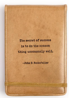 Leather Flip Notebook Embossed Saying