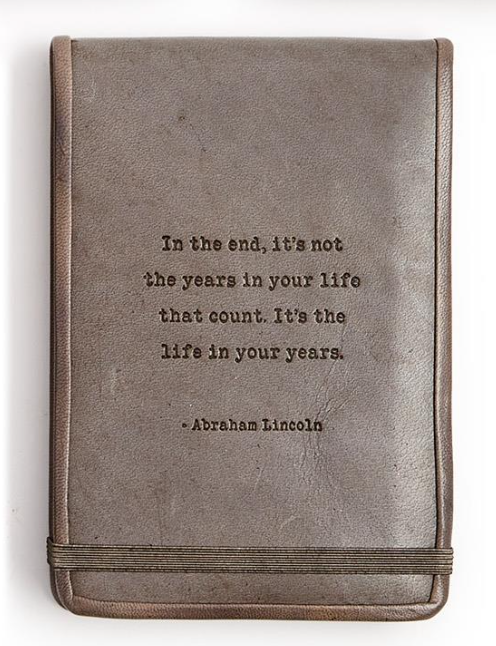 Leather Flip Notebook Embossed Saying