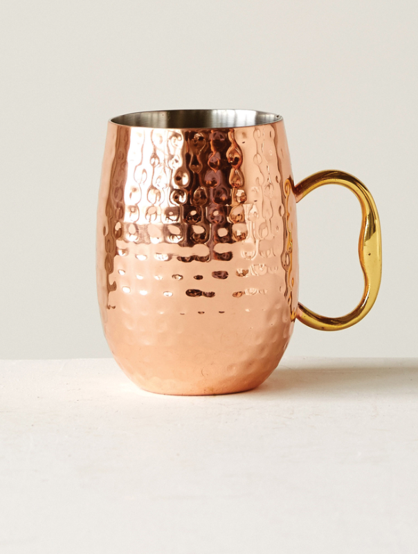 Copper Finish Hammered Stainless Steel Mule Mug
