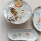Stoneware Platter with Organic Flower