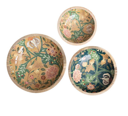 Mango Wood Decorative Enamel Floral Design