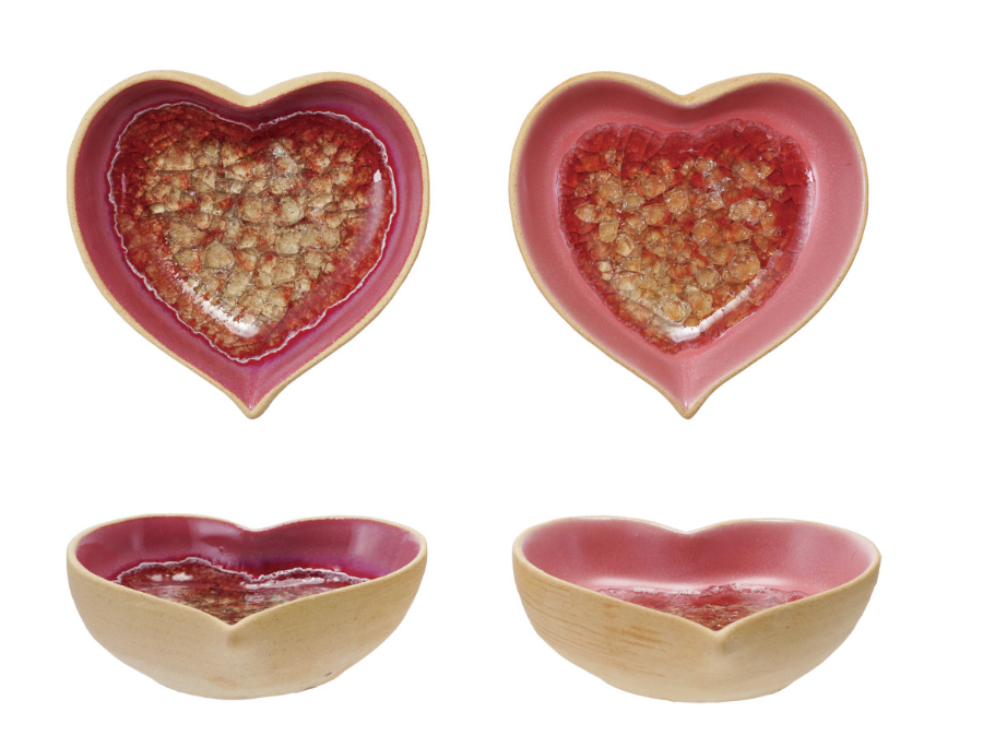Stoneware Heart Shaped Dishes