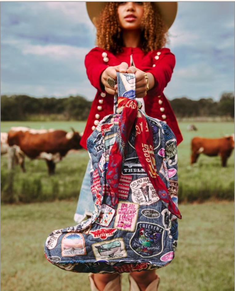 JG Ida Mae Patches Boot Bag