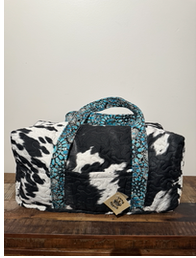 Cow and Turquoise Gems Duffle Bag