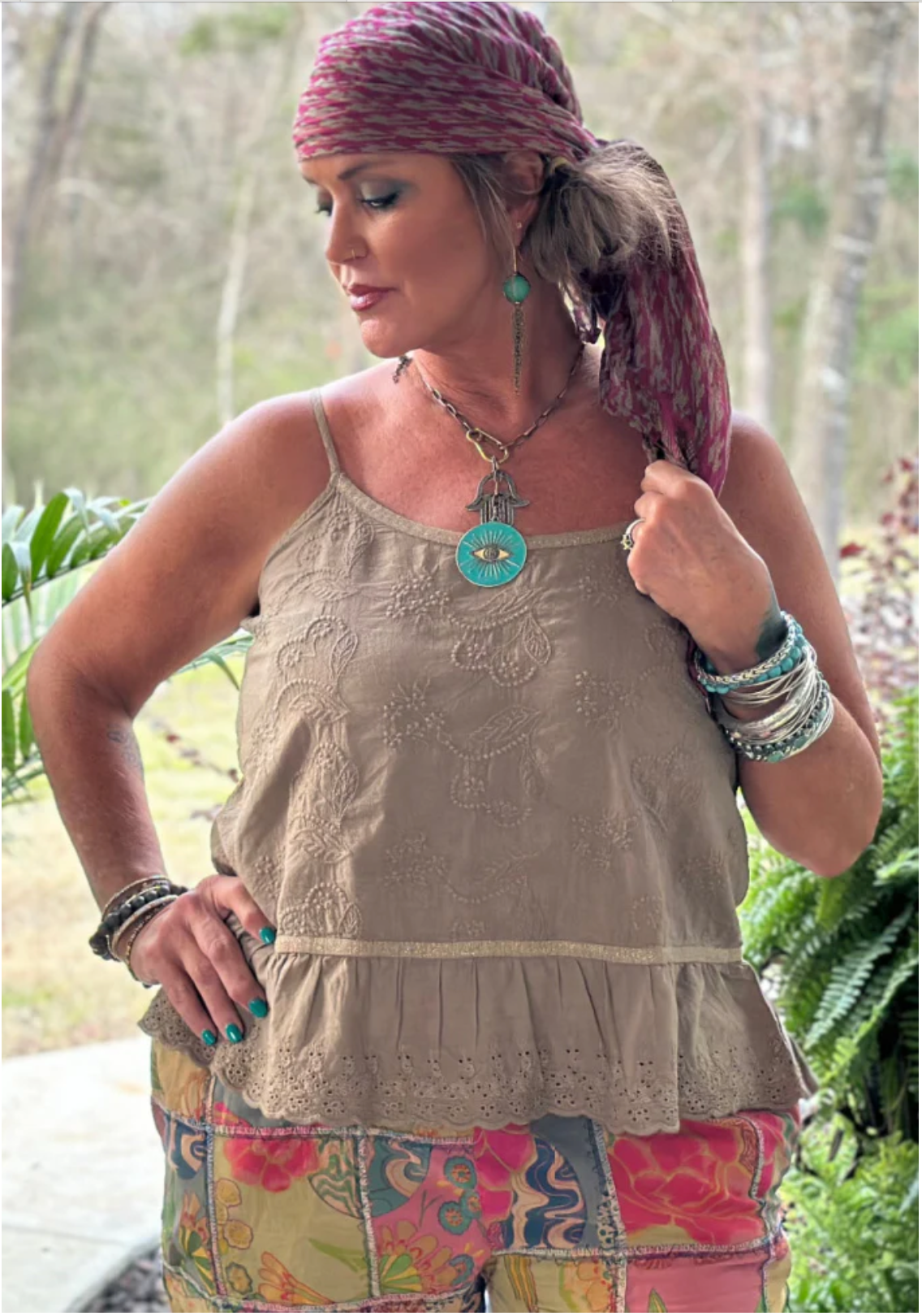 Jaded Gypsy Evening Beauty Tank - Taupe