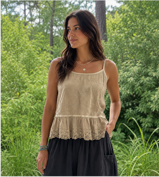 Jaded Gypsy Evening Beauty Tank - Taupe