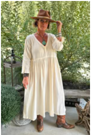 Jaded Gypsy Breezy Afternoon Dress - Parchment OS
