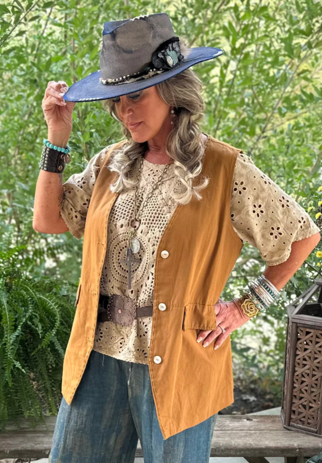 Jaded Gypsy Harvest Winds Vest Camel - OS