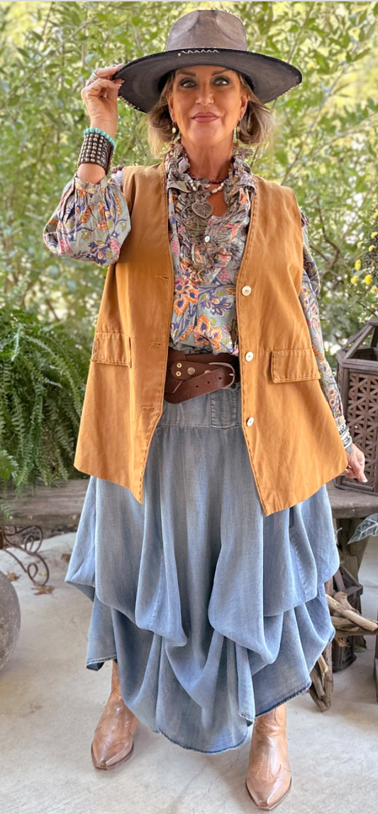 Jaded Gypsy Harvest Winds Vest Camel - OS