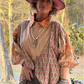 Jaded Gypsy Harvest Treasures Tunic- Apricot Plaid
