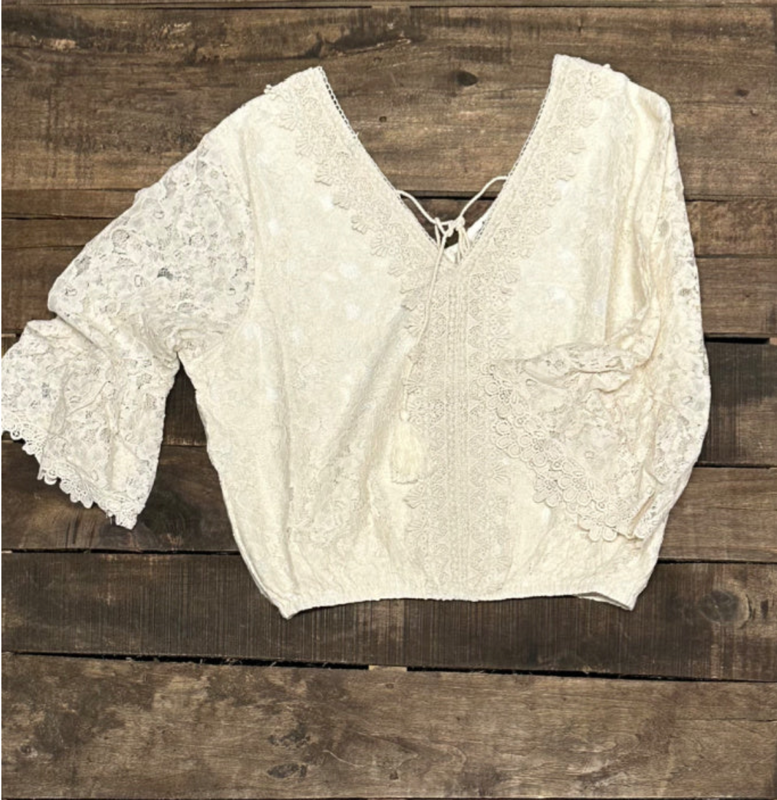 Jaded Gypsy Romantic Views Tops Parchment - OS