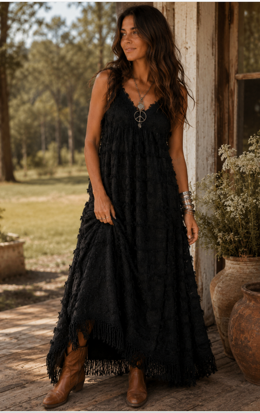 Jaded Gypsy Evening Breeze Dress Midnight- OS