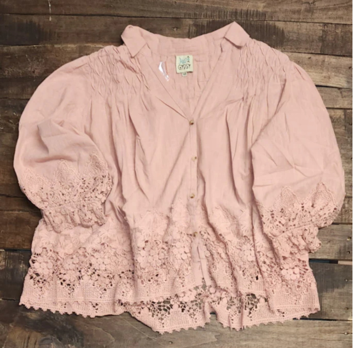 Jaded Gypsy Gathered Up Top Mauve - OS