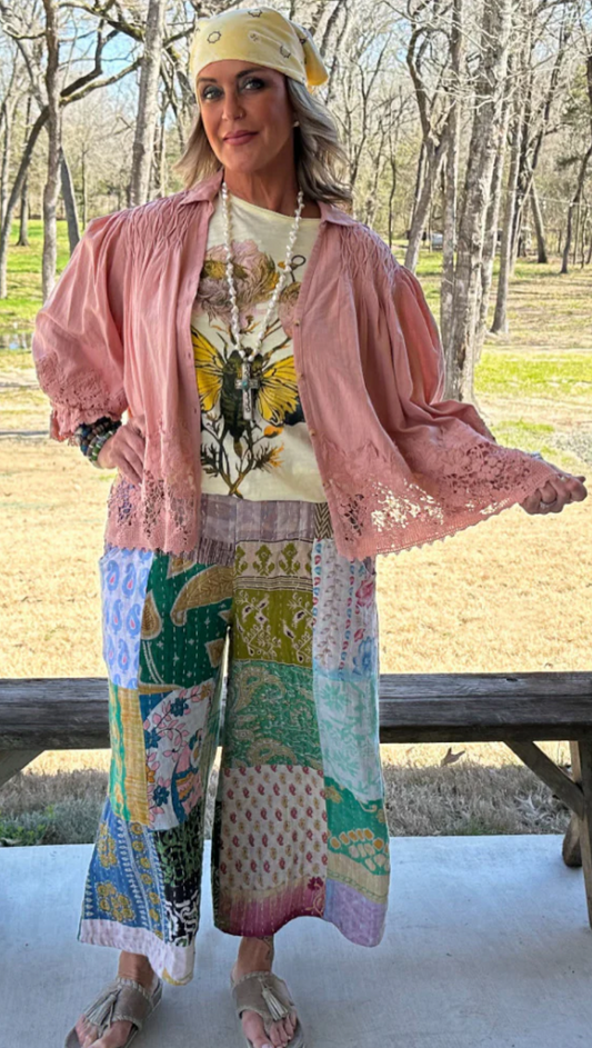 Jaded Gypsy Gathered Up Top Mauve - OS
