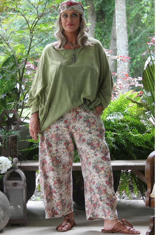 Jaded Gypsy Barrel Of Dreams Jeans - Rose Garden