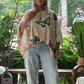 Jaded Gypsy Be Free Top- Tan Flutter By