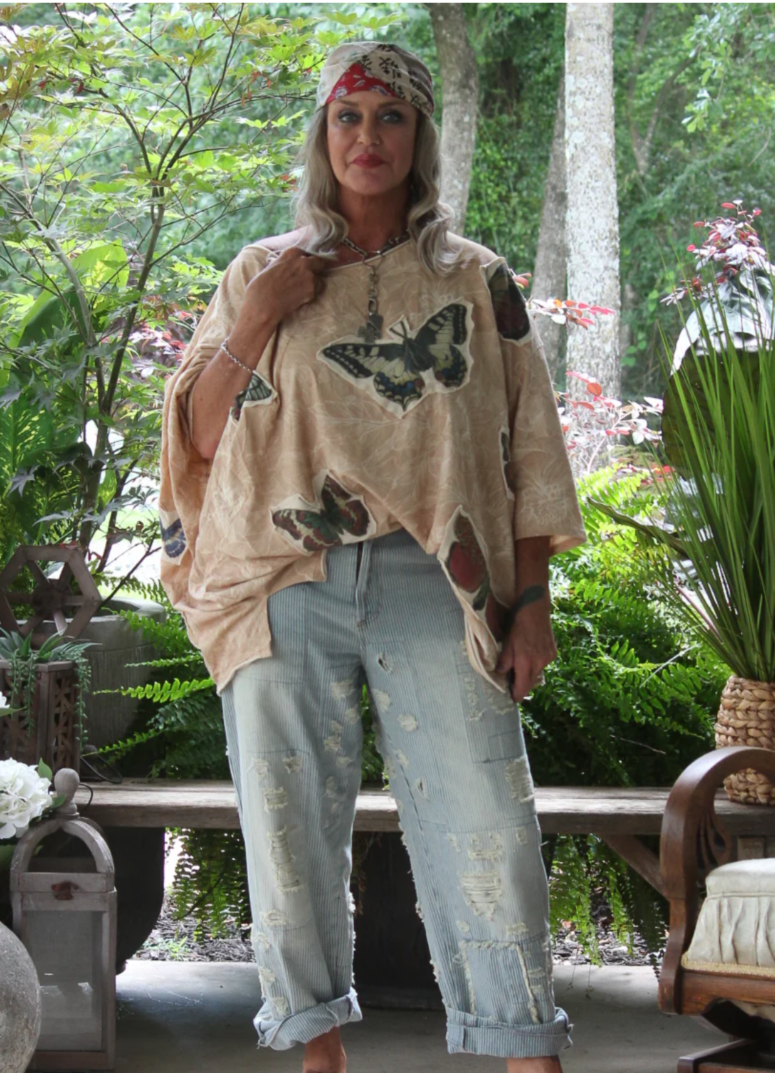 Jaded Gypsy Be Free Top- Tan Flutter By