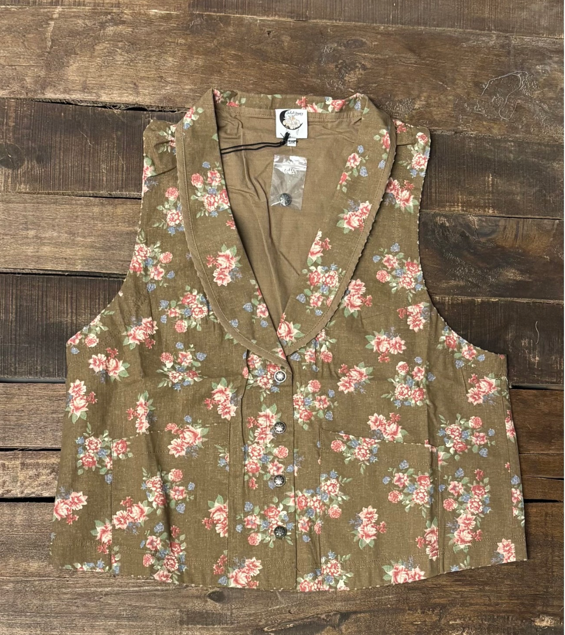 Jaded Gypsy Spellbound Vest - Chocolate Floral