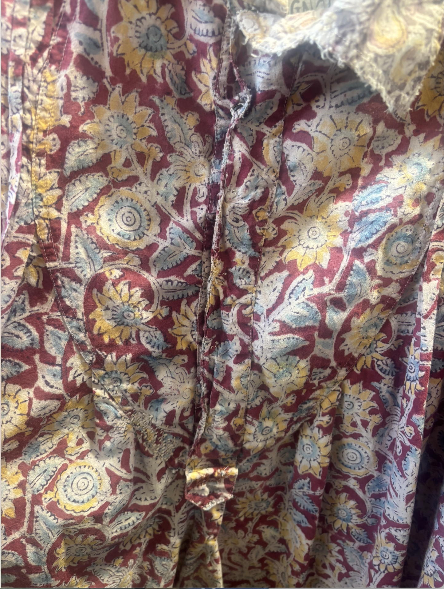 Magnolia Pearl Block Print Tora Shirt 1123 OOAK