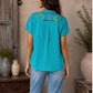 Johnny Was Audrey Short Sleeve Shirt-Ceramic Blue