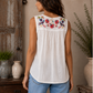 Johnny Was V-Neck Shirred Linen Tank-Estrelle