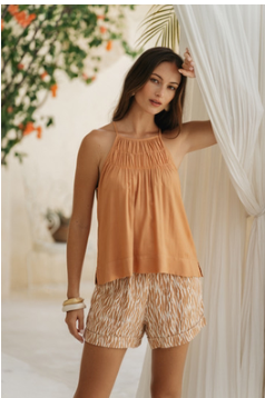 Khush Aubri Shorts-Wild Caramel