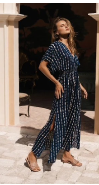 Khush Poppy Dress-Current Navy