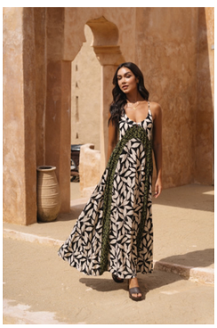 Khush Bodrum Dress-Comb Laleen /Petali Black