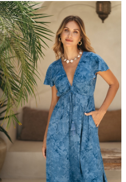 Khush Avelie Dress- Hazy Denim