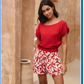 Khush Elya Shorts- Laleen Red