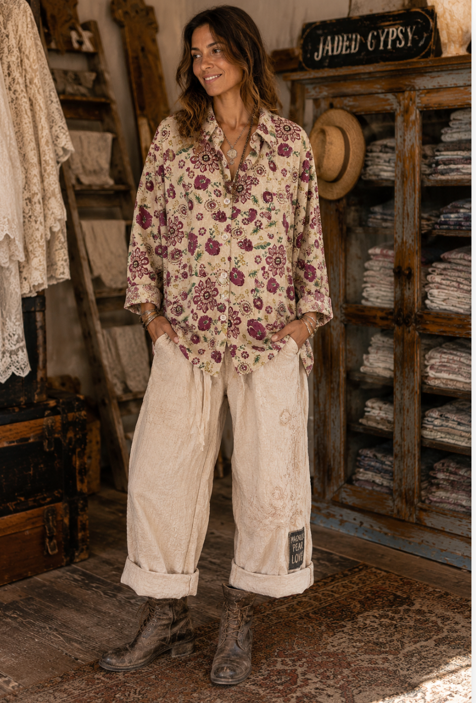 Jaded Gypsy To the point shirt Floral Party