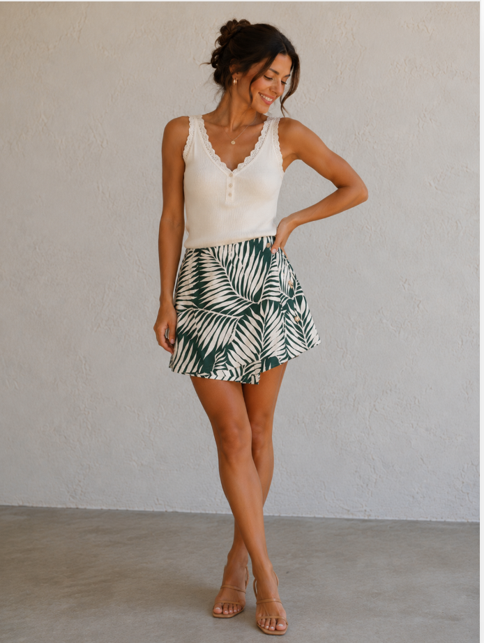 Khush Petra Skort-Drift Green