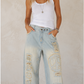 Paper Lace Peace Pant -Light Wash