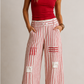 Paper Lace Red and White Stripe Pants