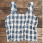 Jaded Gypsy Weaving About Tank-Navy Gingham