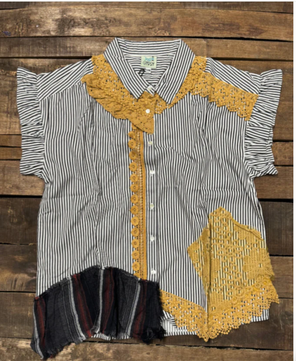 Jaded Gypsy Love Letters Top Striped