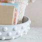 Decorative Terra-cotta Bowl w/ Raised Dots, White