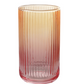 14 oz. Ribbed Drinking Glass, Amber Color & Pink Ombre