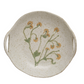 Hand-Painted Stoneware Bowl w/ Handles & Botanicals