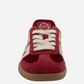 Back 70's Easter Velvet Red Backless Slip-On Sneakers | Women's Luxe Streetwear