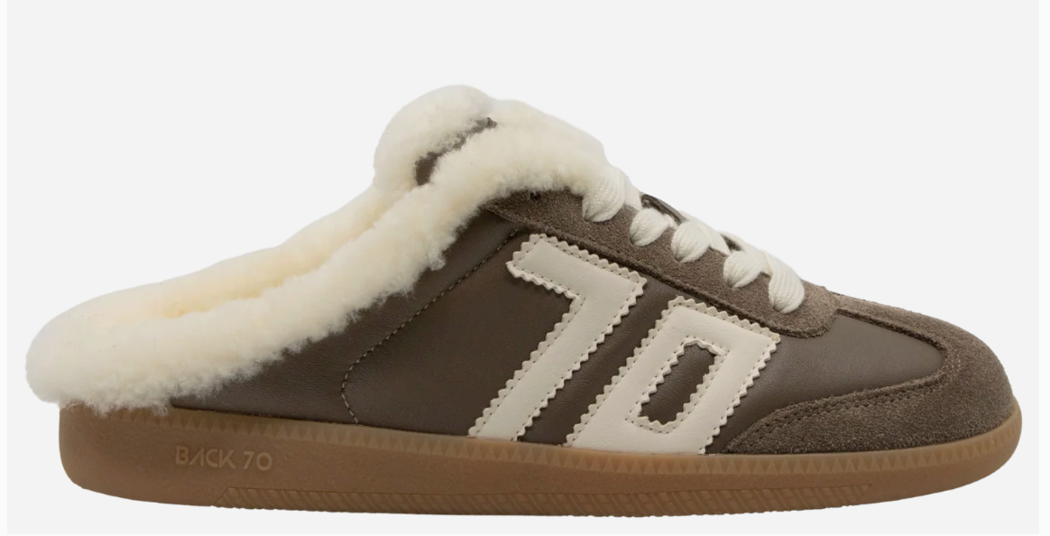 Back 70's Easter FL Taupe Butter Backless Slip-On Sneakers | Women's Luxe Streetwear