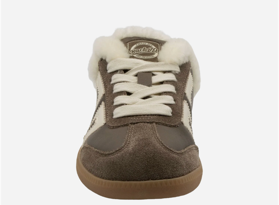 Back 70's Easter FL Taupe Butter Backless Slip-On Sneakers | Women's Luxe Streetwear