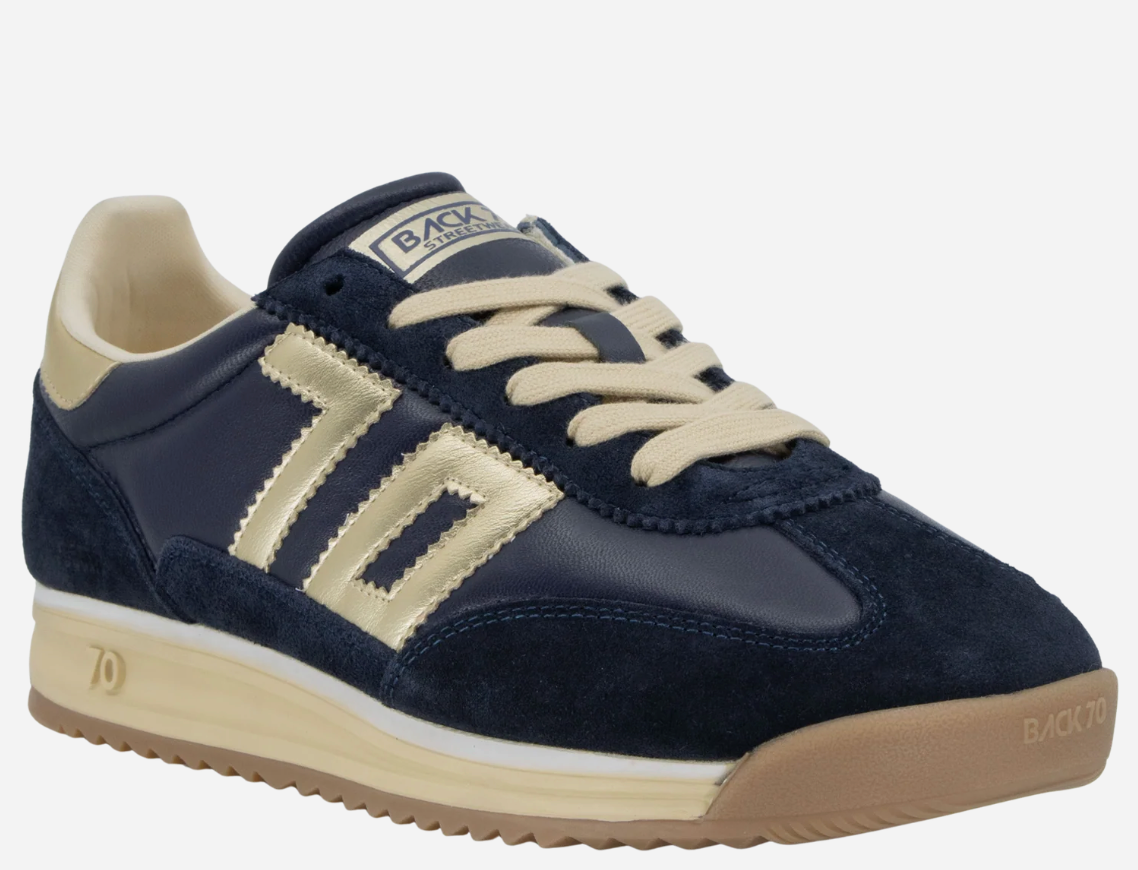Back 70's Jogger N Navy & Gold Women's Sneakers | Luxe Streetwear