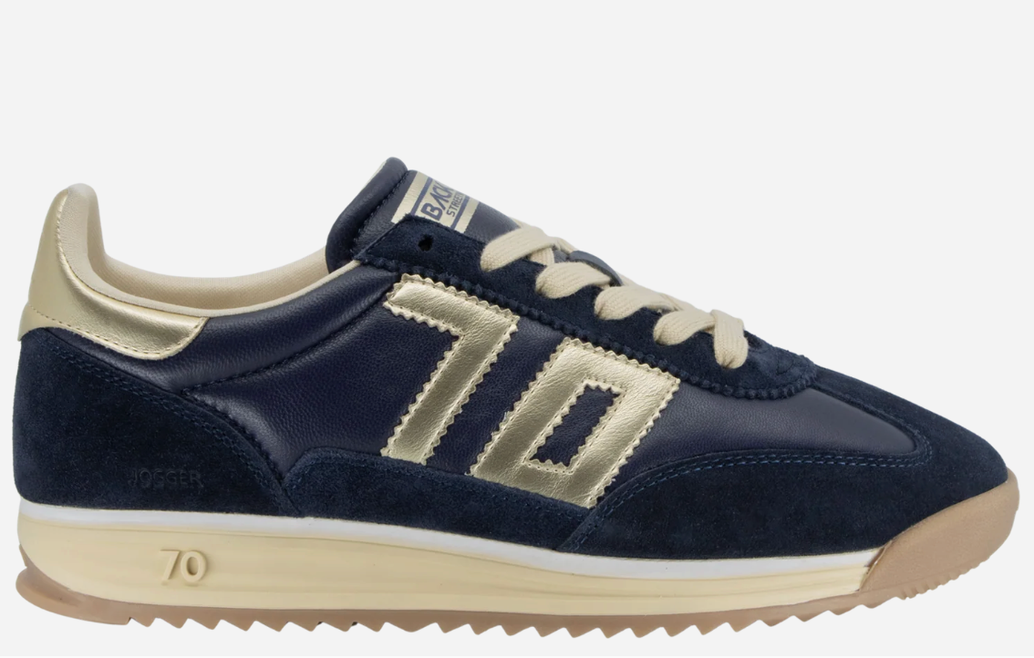 Back 70's Jogger N Navy & Gold Women's Sneakers | Luxe Streetwear