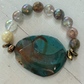 Green Jasper, Coated Agate & Gold Hematite Bracelet